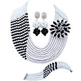 10 Rows Fashion African Wedding Beads Nigerian Beaded Jewelry Set